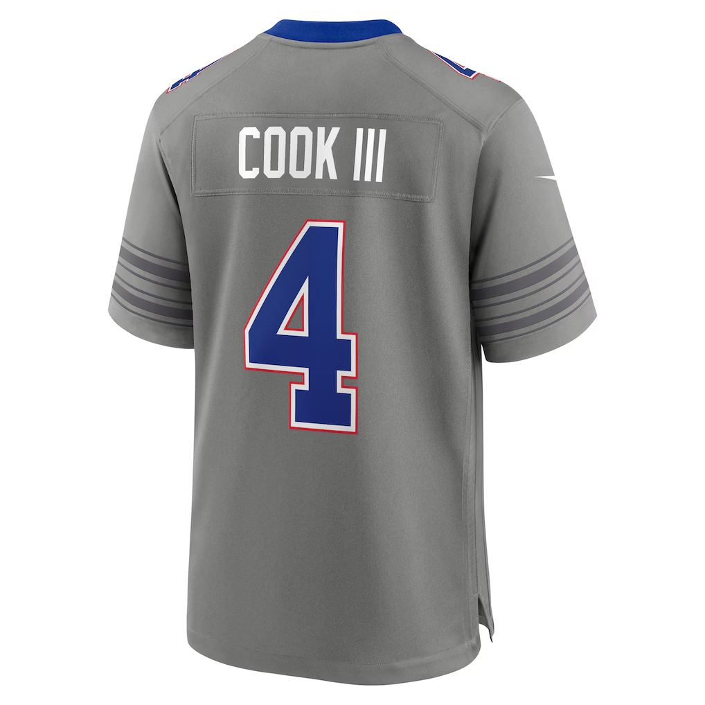 B.Bills #4 James Cook III Gray Nickel City Game Stitched Jerseys