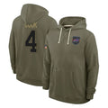 Seanshop B.Bills #4 James Cook III Player Olive Salute to Service Hoodies Stitched Jerseys