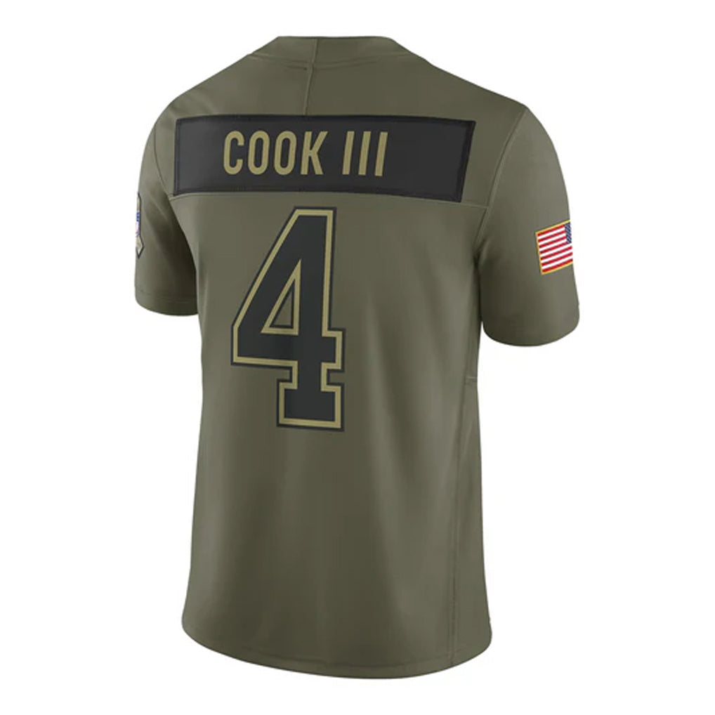 Seanshop B.Bills #4 James Cook III Player Olive Salute to Service Limited Home Game Stitched Jerseys