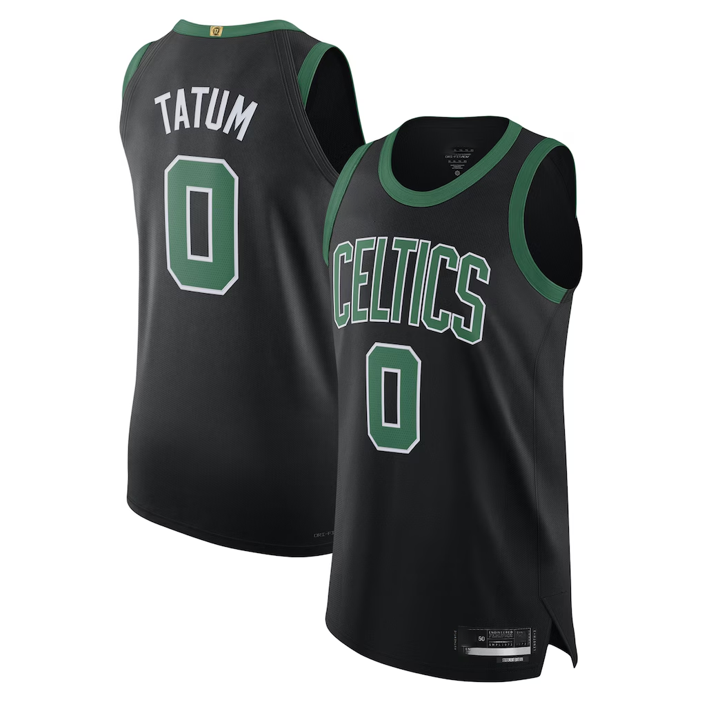Seanshop B.Celtics #0 Jayson Tatum Black Authentic Player Jerseys - Statement Edition