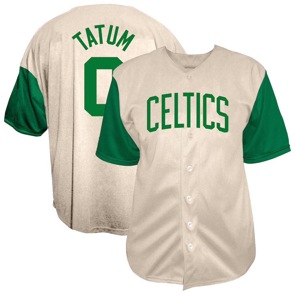 Seanshop B.Celtics #0 Jayson Tatum  Cream Baseball Jerseys