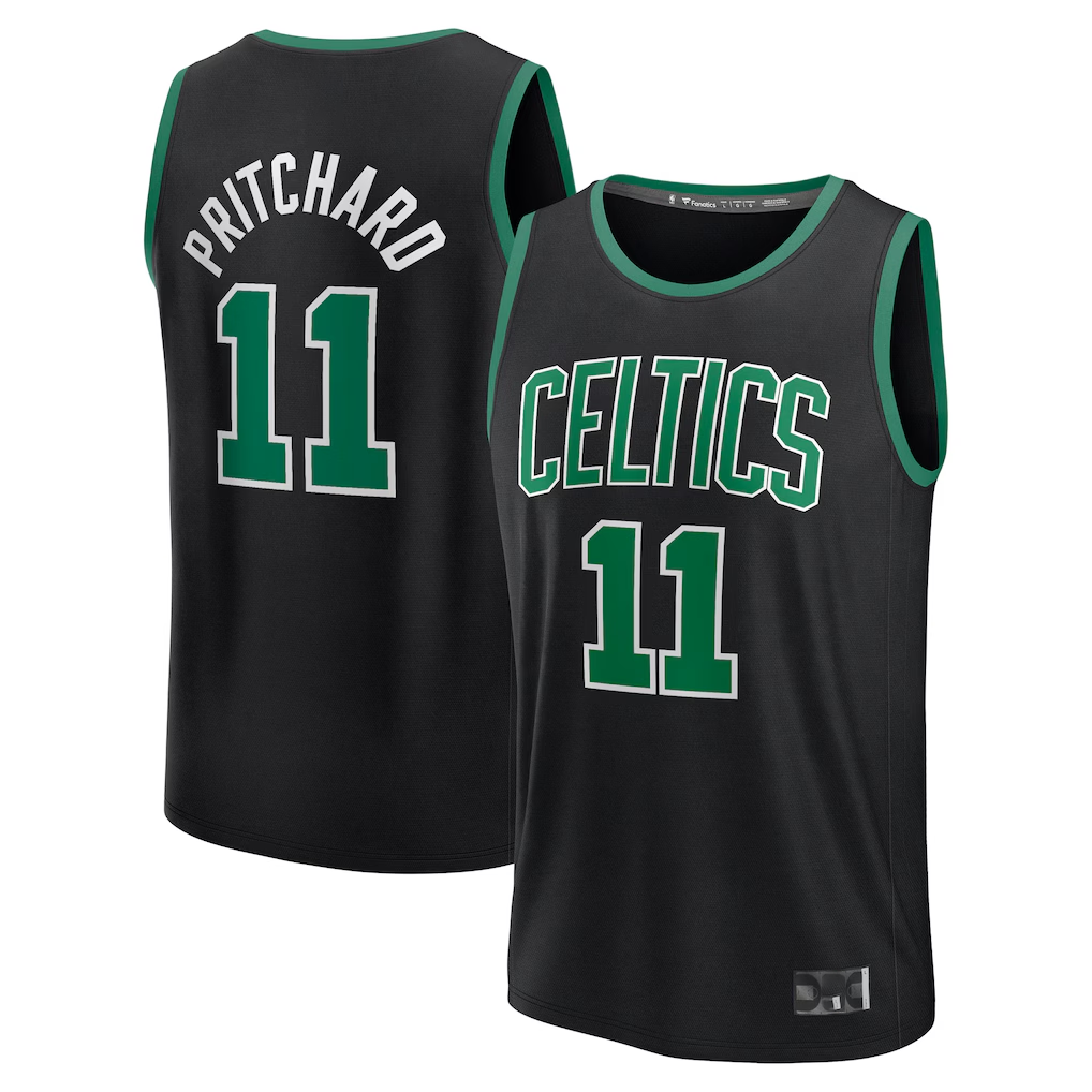 Seanshop B.Celtics #11 Payton Pritchard  Black Fast Break Replica Player Jerseys - Statement Edition