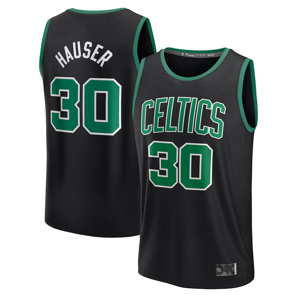 Seanshop B.Celtics #30 Sam Hauser Black Fast Break Replica Player Jerseys - Statement Edition