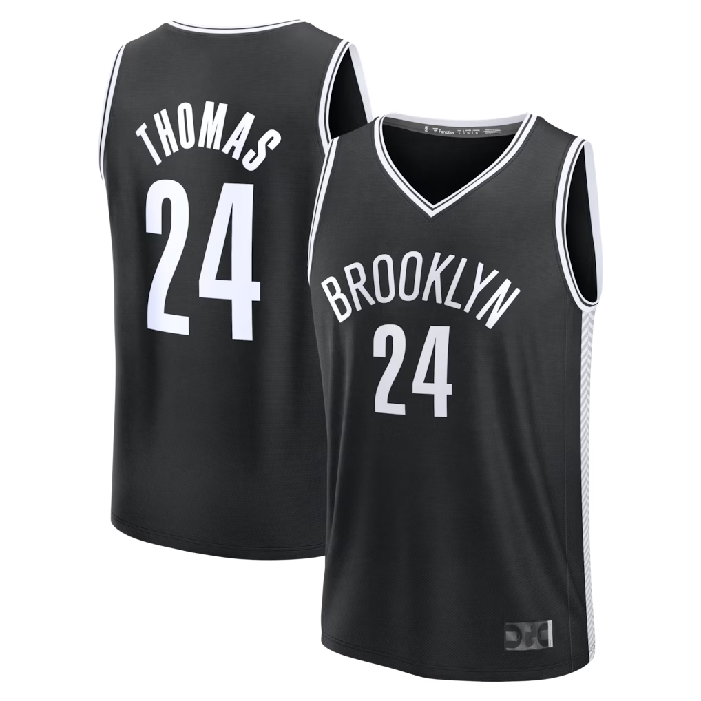 Seanshop B.Nets #24 Cam Thomas  Black Fast Break Replica Jerseys - Icon Edition
