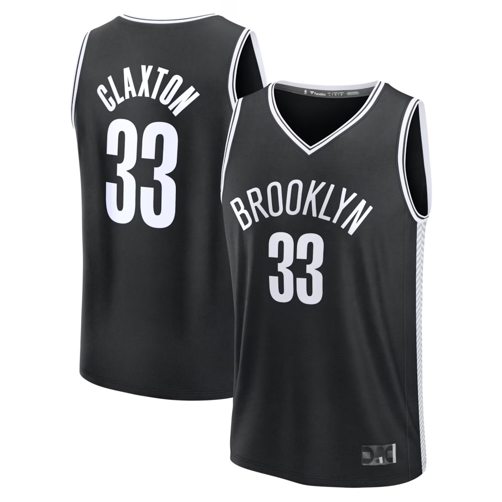 Seanshop B.Nets #33 Nic Claxton  Black Fast Break Replica Jerseys - Icon Edition