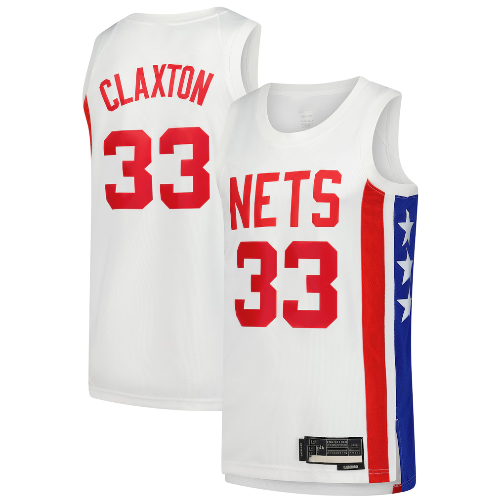 Seanshop B.Nets #33 Nic Claxton White Swingman Jerseys - Classic Edition