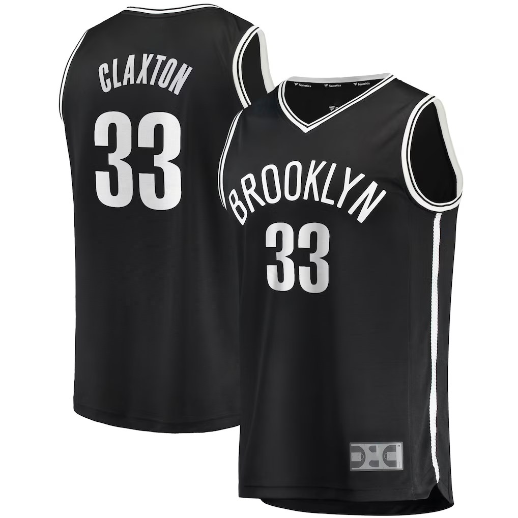 Seanshop B.Nets #33 Nicolas Claxton  Black Fast Break Player Jerseys - Icon Edition