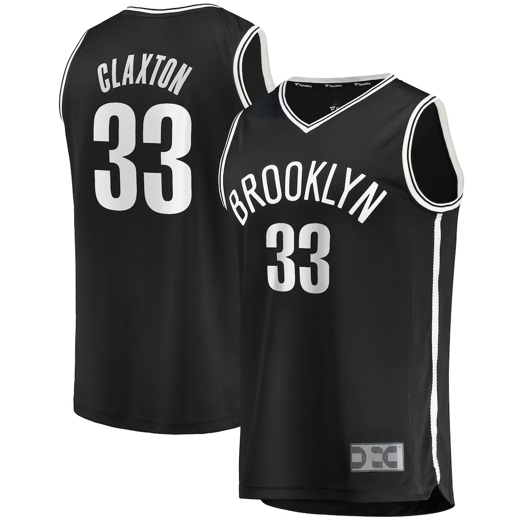 Seanshop B.Nets #33 Nicolas Claxton  Black Fast Break Replica Jerseys - Icon Edition