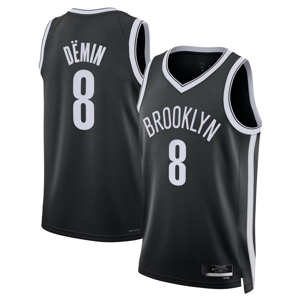 Seanshop B.Nets #8 Egor D?min Black Swingman Jerseys - Icon Edition