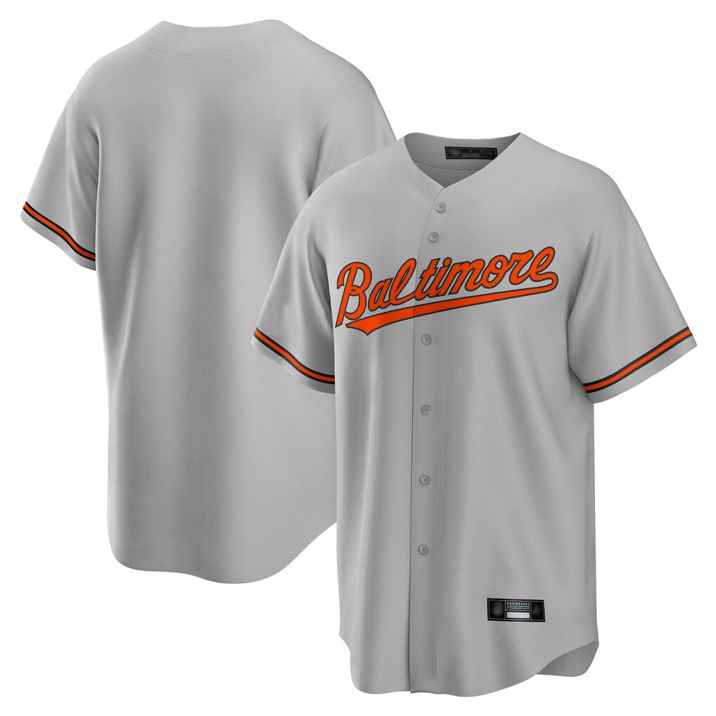 Seanshop B.Orioles Gray Home Game Blank Player Stitched Jerseys
