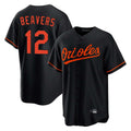 Seanshop B.Orioles #12 Dylan Beavers Player Black Home Game Stitched Jerseys