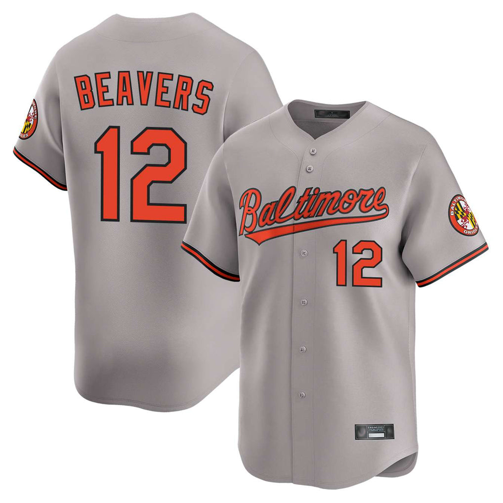 Seanshop B.Orioles #12 Dylan Beavers Player Gray Limited Home Game Stitched Jerseys