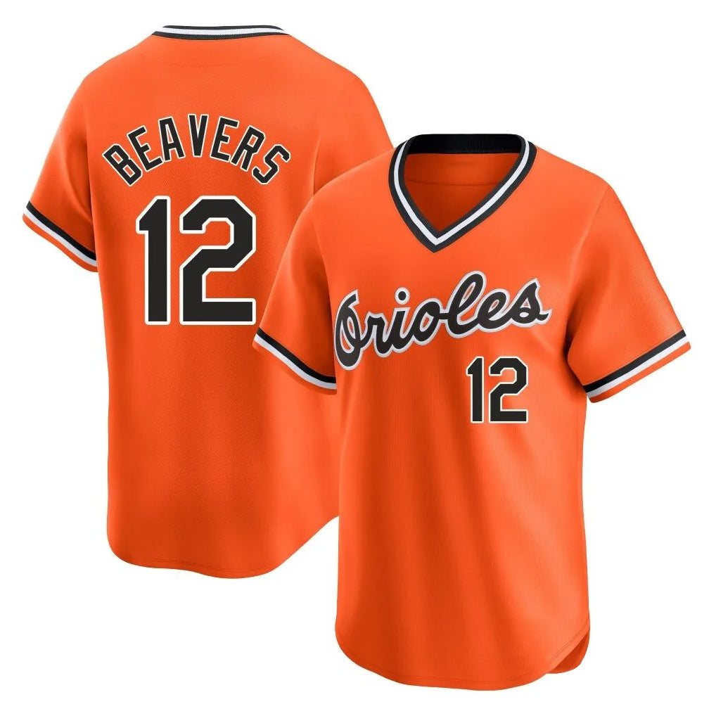 Seanshop B.Orioles #12 Dylan Beavers Player Orange T-shirt Limited Home Game Stitched Jerseys