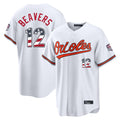 Seanshop B.Orioles #12 Dylan Beavers Player White USA 250 Fourth of July Home Game Stitched Jerseys