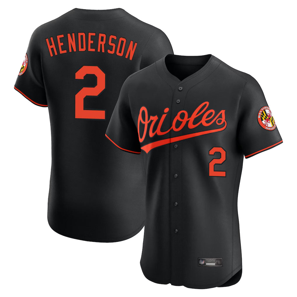 Seanshop B.Orioles #2 Gunnar Henderson Player Black Limited Elite Home Game Stitched Jerseys