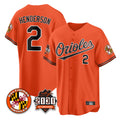 Seanshop B.Orioles #2 Gunnar Henderson Player Orange 30th Anniversary of 2131 Home Game Stitched Jerseys