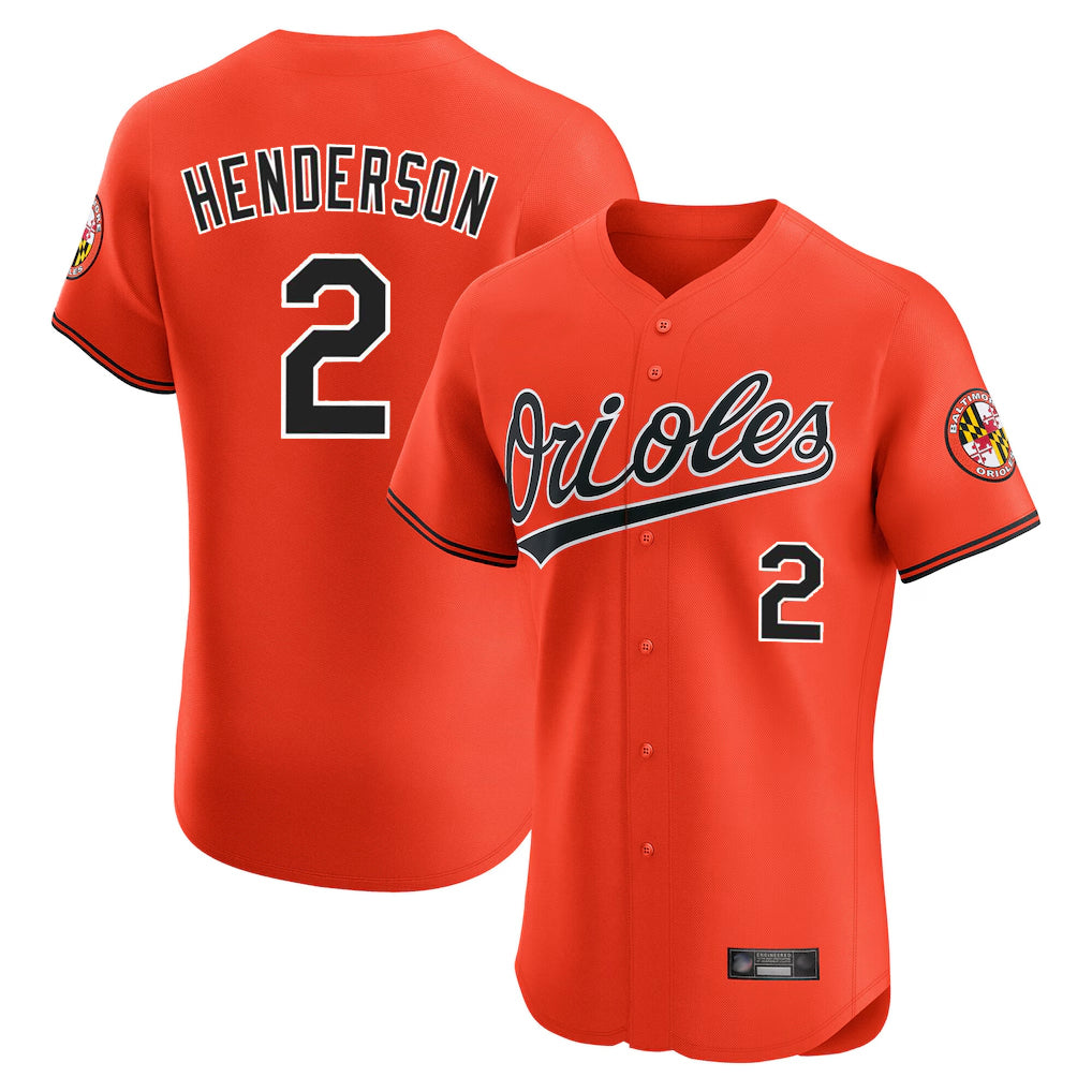 Seanshop B.Orioles #2 Gunnar Henderson Player Orange Limited Elite Home Game Stitched Jerseys