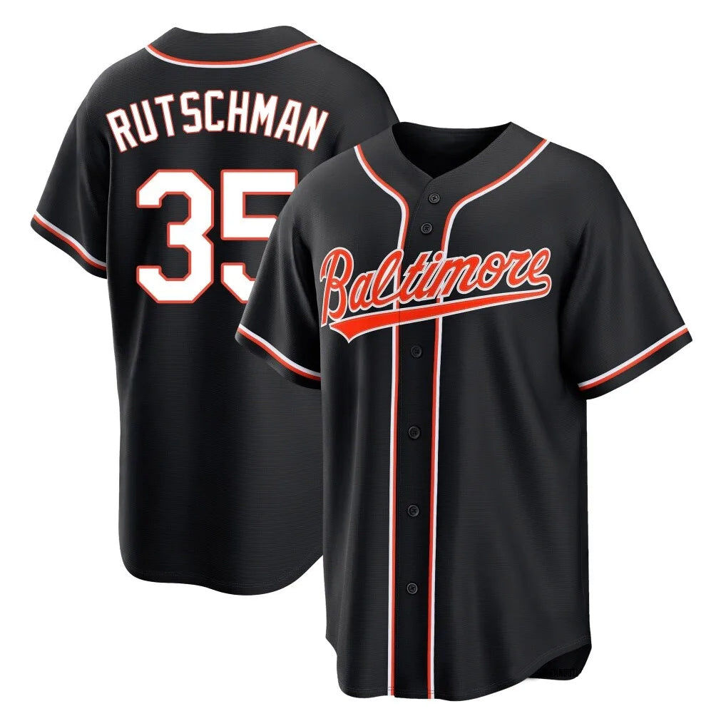 Seanshop B.Orioles #35 Adley Rutschman Black Out Home Game Stitched Jerseys