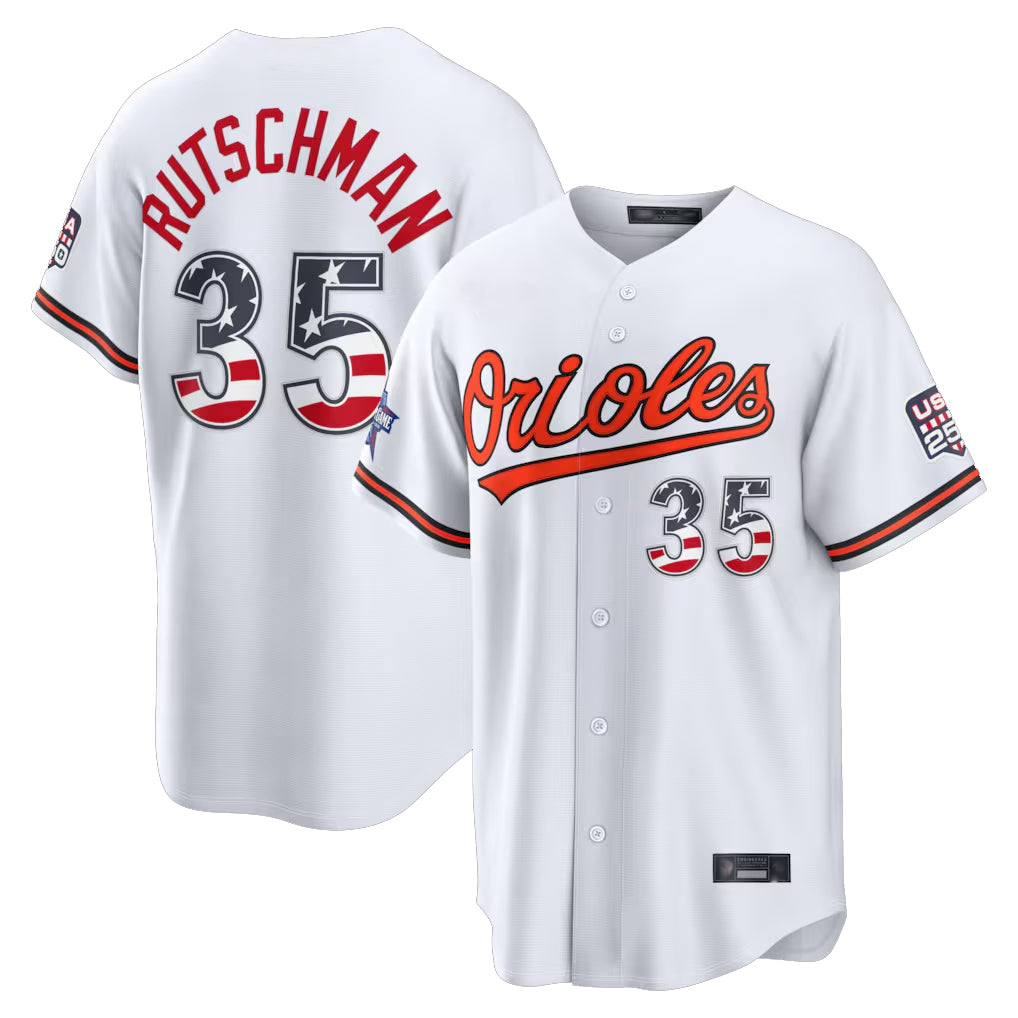 Seanshop B.Orioles #35 Adley Rutschman Player White 2026 All-Star Edition Stars & Stripes Home Game Stitched Jerseys
