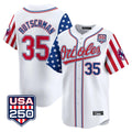 Seanshop B.Orioles #35 Adley Rutschman Player White USA 250 Independence Day Vapor Premier Home Game Stitched Jerseys
