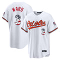 Seanshop B.Orioles #3 Taylor Ward Player White USA 250 Fourth of July Home Game Stitched Jerseys
