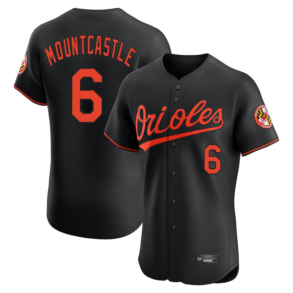 Seanshop B.Orioles #6 Ryan Mountcastle Player Black Limited Elite Home Game Stitched Jerseys