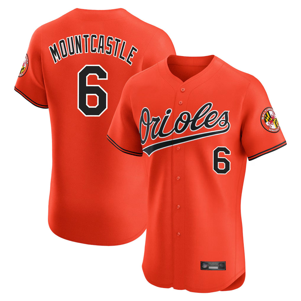 Seanshop B.Orioles #6 Ryan Mountcastle Player Orange Limited Elite Home Game Stitched Jerseys