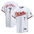 Seanshop B.Orioles #7 Jackson Holliday Player White USA 250 Fourth of July Home Game Stitched Jerseys