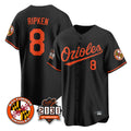 Seanshop B.Orioles #8 Cal Ripken Player Black 30th Anniversary of 2131 Home Game Stitched Jerseys