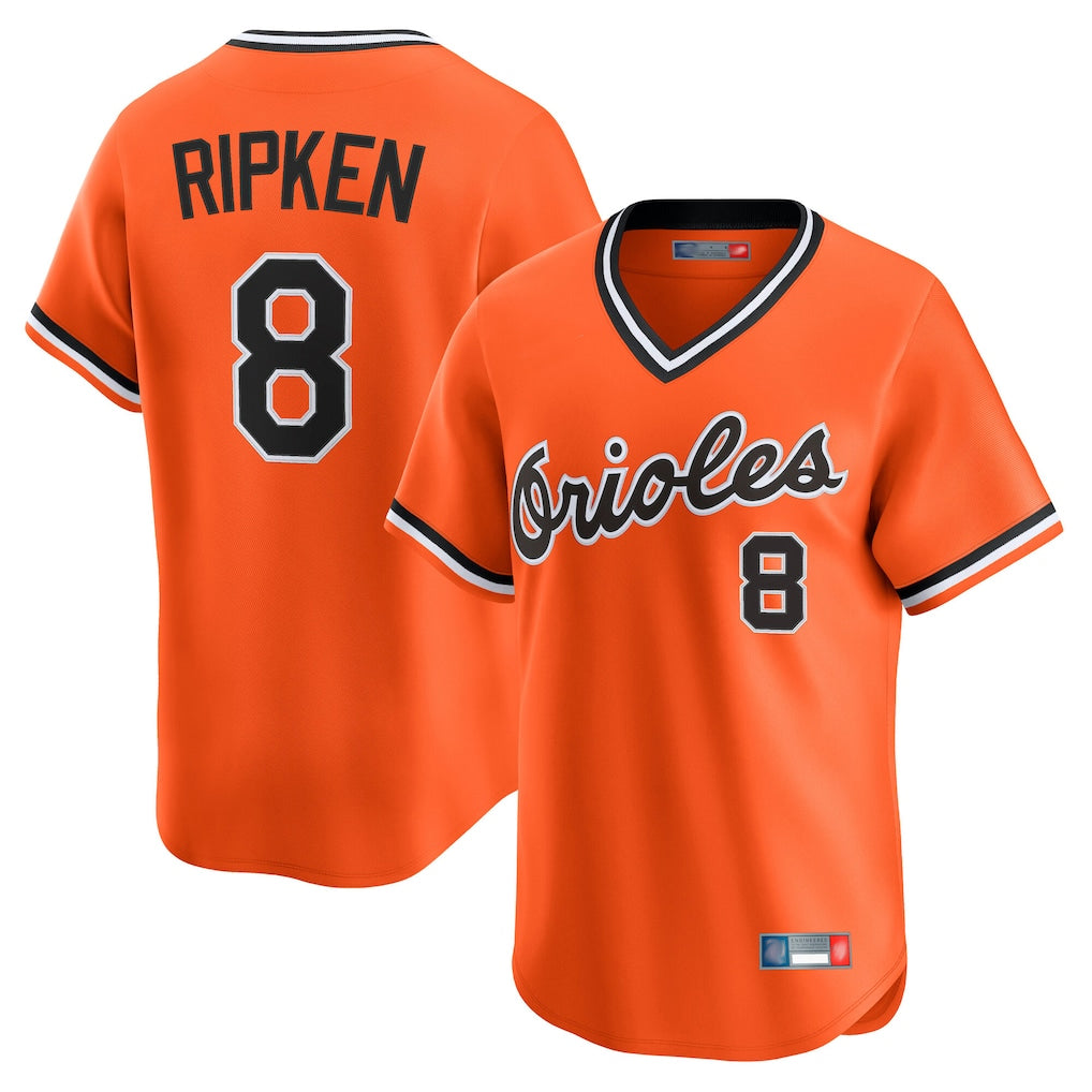 Seanshop B.Orioles #8 Cal Ripken Player Orange T-shirt Limited Home Game Stitched Jerseys