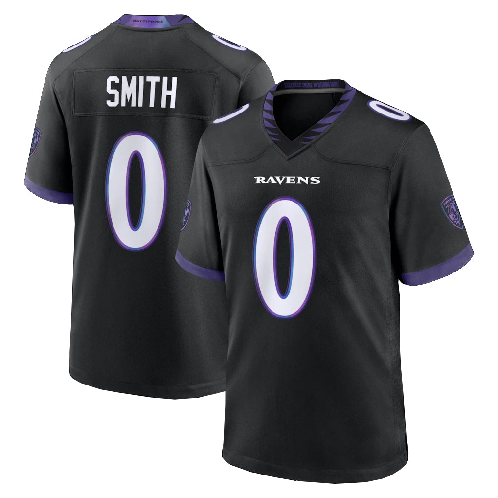 Seanshop B.Ravens #0 Roquan Smith Player Black Home Game Stitched Jerseys