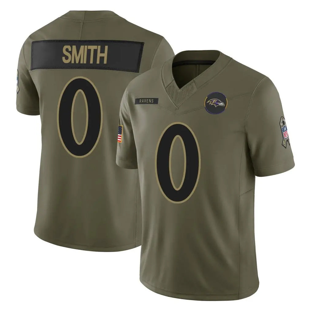 Seanshop B.Ravens #0 Roquan Smith Player Olive Salute To Service Limited Home Game Stitched Jerseys