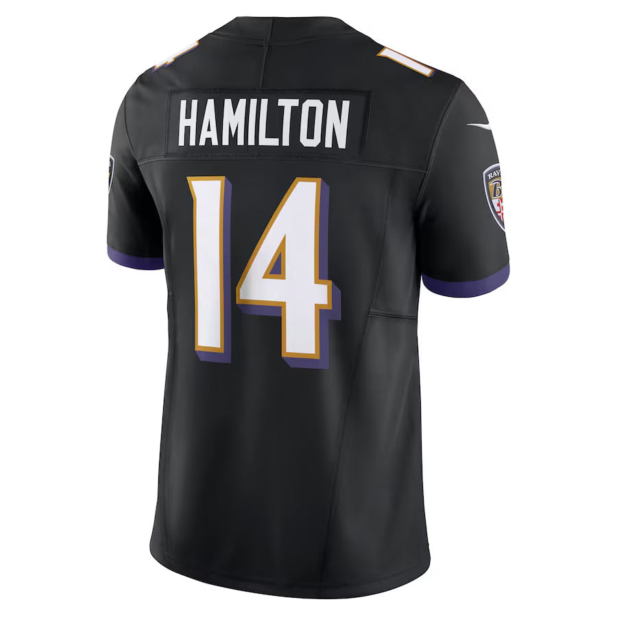 Seanshop B.Ravens #14 Kyle Hamilton Player Black Vapor F.U.S.E. Limited Game Stitched Jerseys