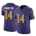 Seanshop B.Ravens #14 Kyle Hamilton Player Purple Vapor F.U.S.E. Limited Home Game Stitched Jerseys