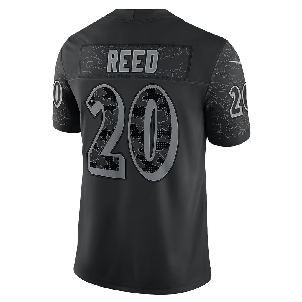 Seanshop B.Ravens #20 Ed Reed Player Black RFLCTV Limited Stitched Jerseys
