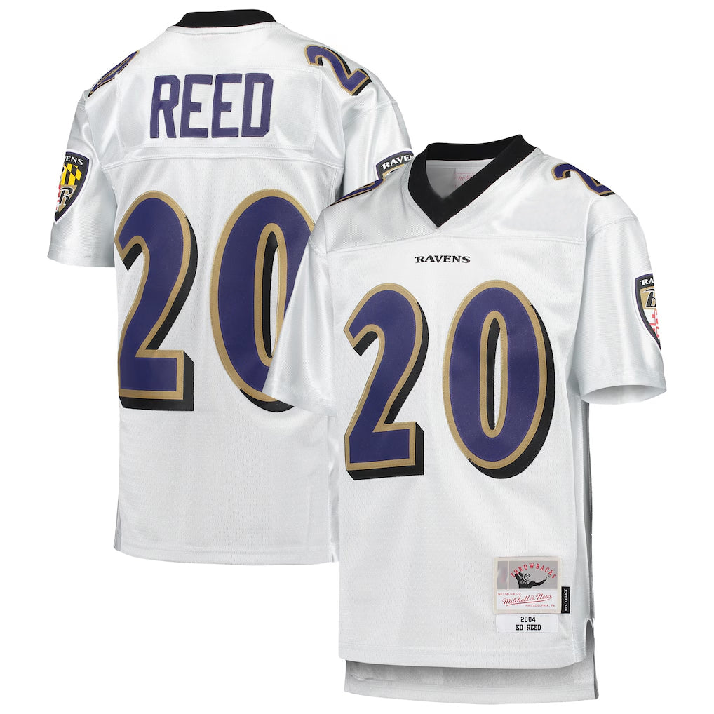 Seanshop B.Ravens #20 Ed Reed Player White Mitchell & Ness Platinum Legacy Limtied Football Jerseys