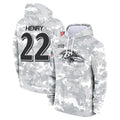 Seanshop B.Ravens #22 Derrick Henry Player Arctic Camo Salute To Service Hoodie Stitched Jerseys