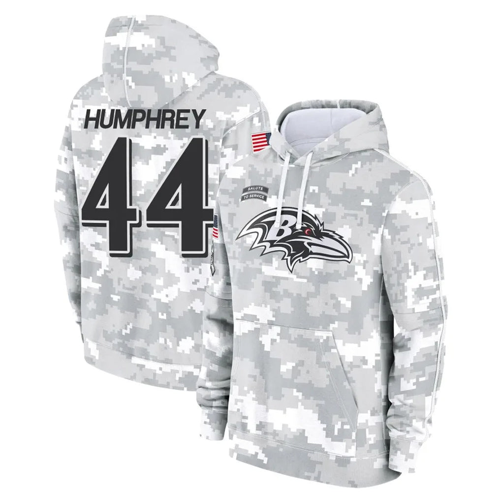 Seanshop B.Ravens #44 Marlon Humphrey Player Arctic Camo Salute To Service Hoodie Stitched Jerseys