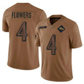 Seanshop B.Ravens #4 Zay Flowers Player Brown Salute To Service Limited Stitched Jerseys