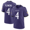 Seanshop B.Ravens #4 Zay Flowers Player Purple Home Game Stitched Jerseys