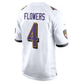 Seanshop B.Ravens #4 Zay Flowers Player White Alternate Home Game Stitched Jerseys