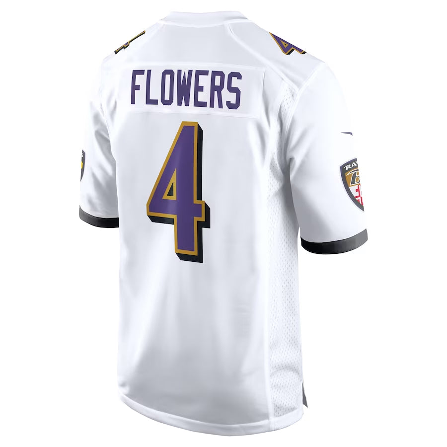 Seanshop B.Ravens #4 Zay Flowers Player White Alternate Home Game Stitched Jerseys