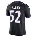 B.Ravens #52 Ray Lewis Black  Alternate Vapor F.U.S.E. Stitched Retired Player Limited Stitched Jerseys