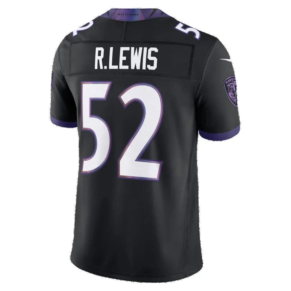 B.Ravens #52 Ray Lewis Black  Alternate Vapor F.U.S.E. Stitched Retired Player Limited Stitched Jerseys