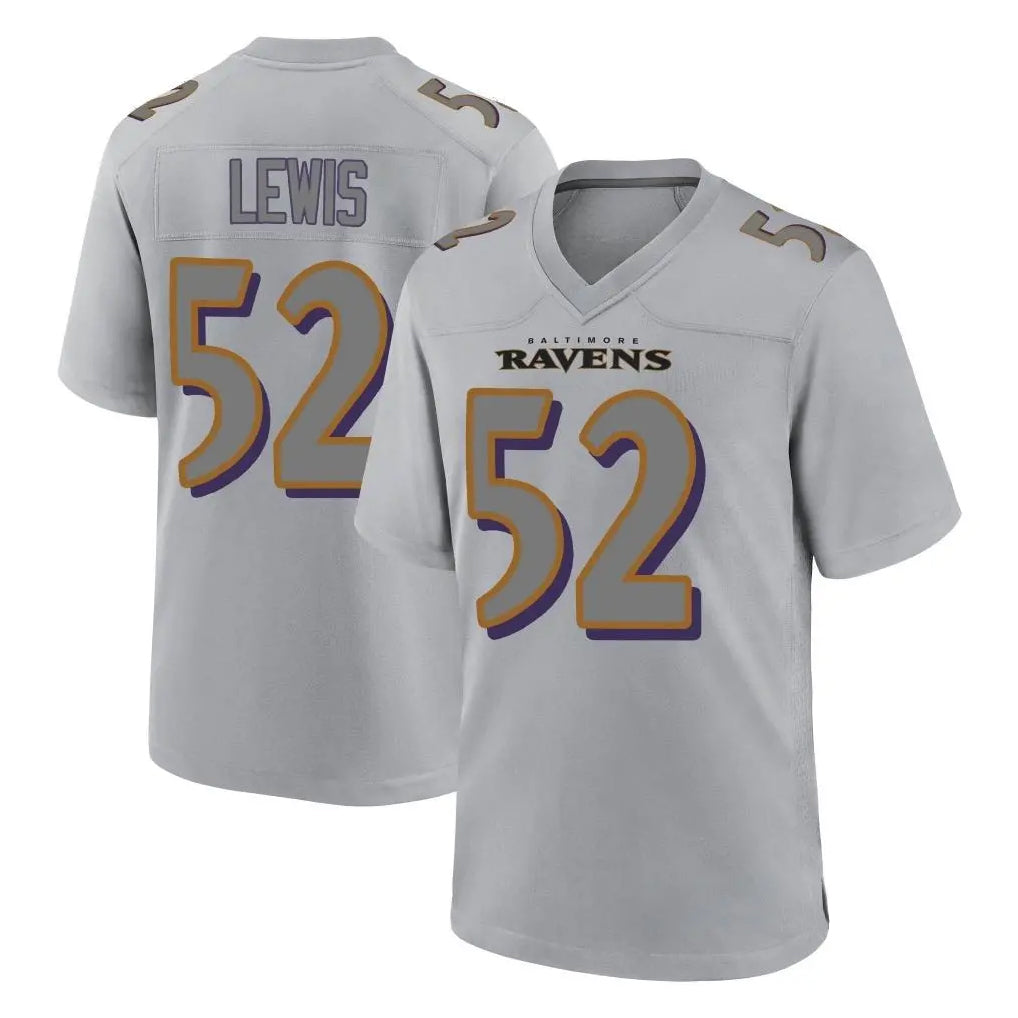 Seanshop B.Ravens #52 Ray Lewis Player Gray Replica Limited Stitched Jerseys