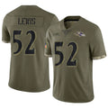 Seanshop B.Ravens #52 Ray Lewis Player Olive Salute To Service Stitched Jerseys