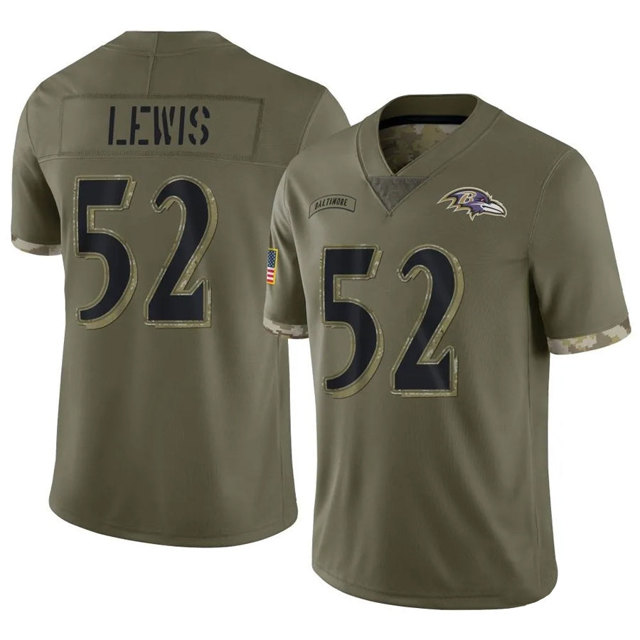 Seanshop B.Ravens #52 Ray Lewis Player Olive Salute To Service Stitched Jerseys