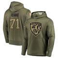 Seanshop B.Ravens #71 Olaivavega Ioane Player Olive Salute to Service Pullover Hoodie Stitched Jerseys