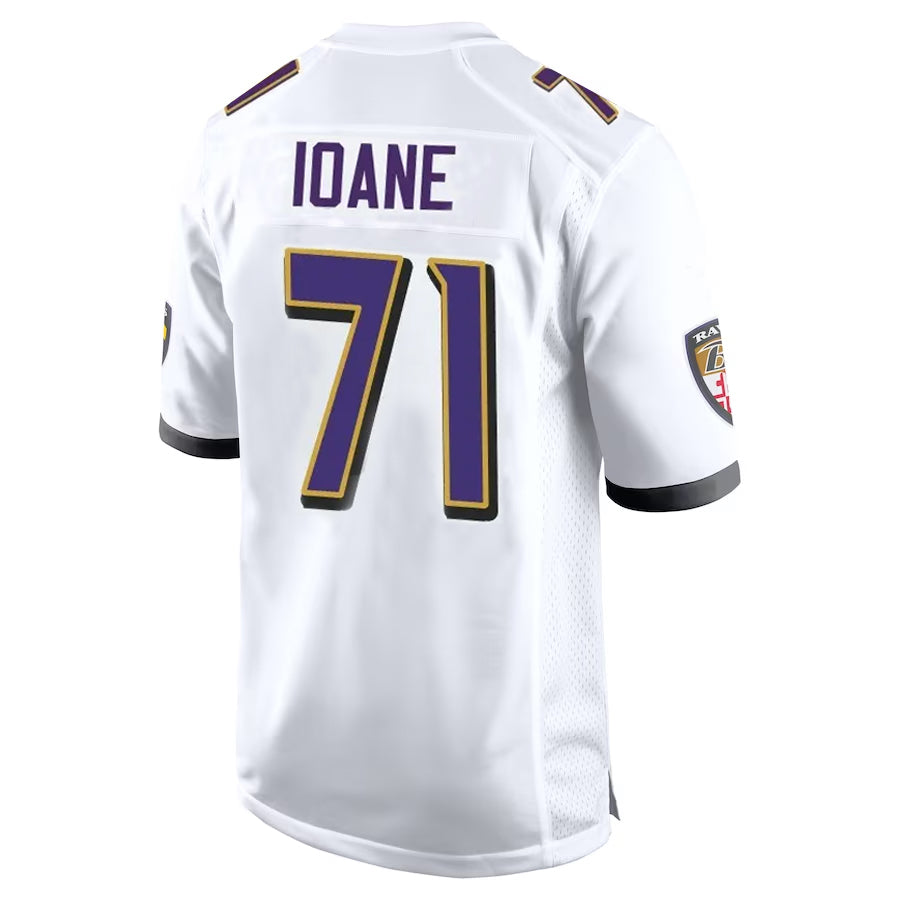 Seanshop B.Ravens #71 Olaivavega Ioane Player White Alternate Home Stitched Jerseys