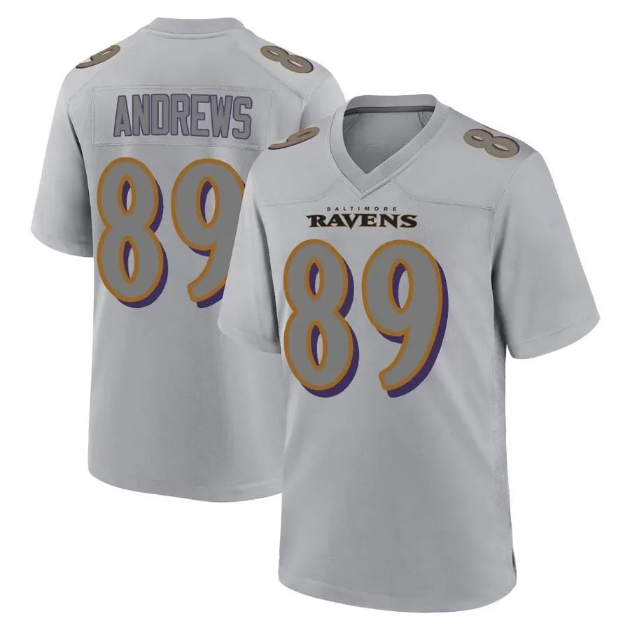 Seanshop B.Ravens #89 Mark Andrews Player Gray Replica Game Stitched Jerseys